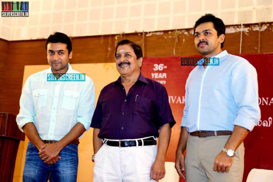 Suriya and Karthi at the Sivakumar Charitable Trust 36th Awards Ceremony