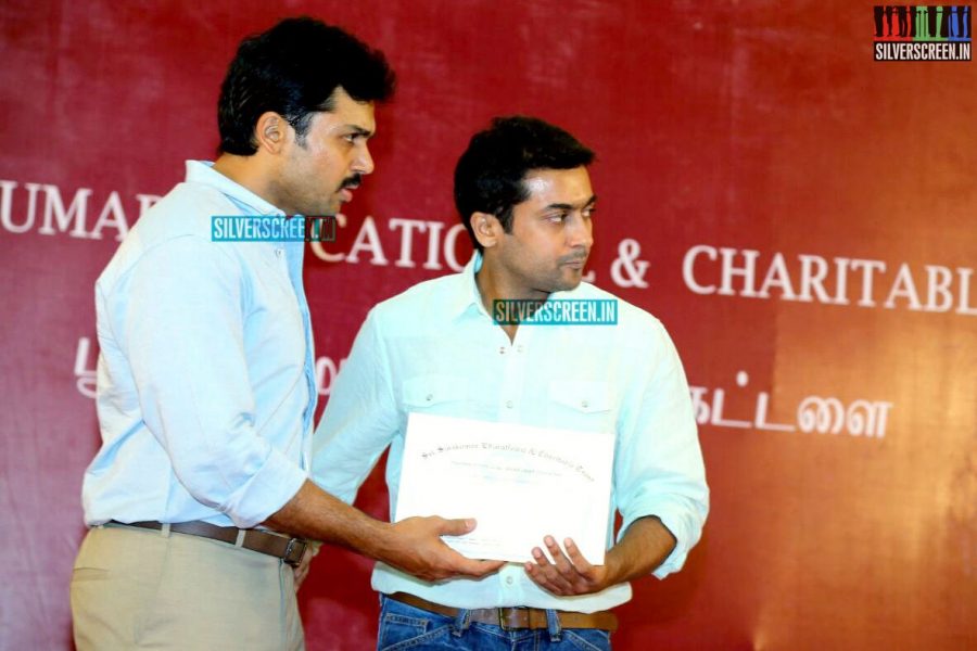 Suriya and Karthi at the Sivakumar Charitable Trust 36th Awards Ceremony