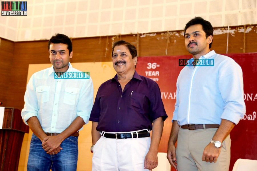 Suriya and Karthi at the Sivakumar Charitable Trust 36th Awards Ceremony