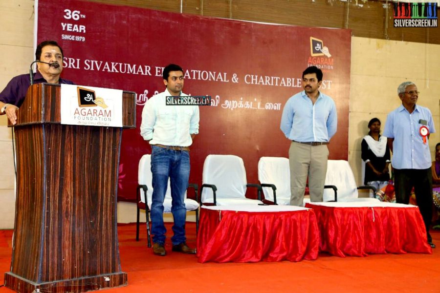 Suriya and Karthi at the Sivakumar Charitable Trust 36th Awards Ceremony