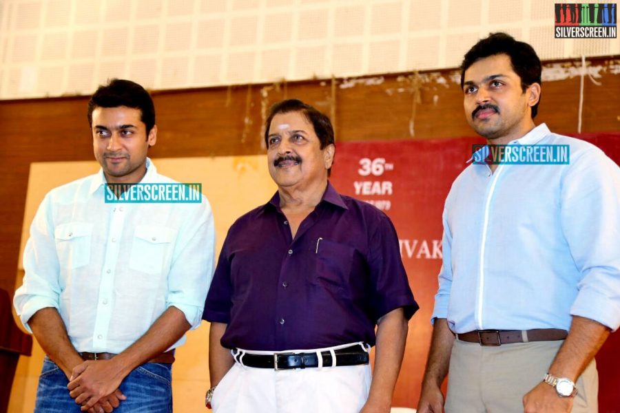 Suriya and Karthi at the Sivakumar Charitable Trust 36th Awards Ceremony