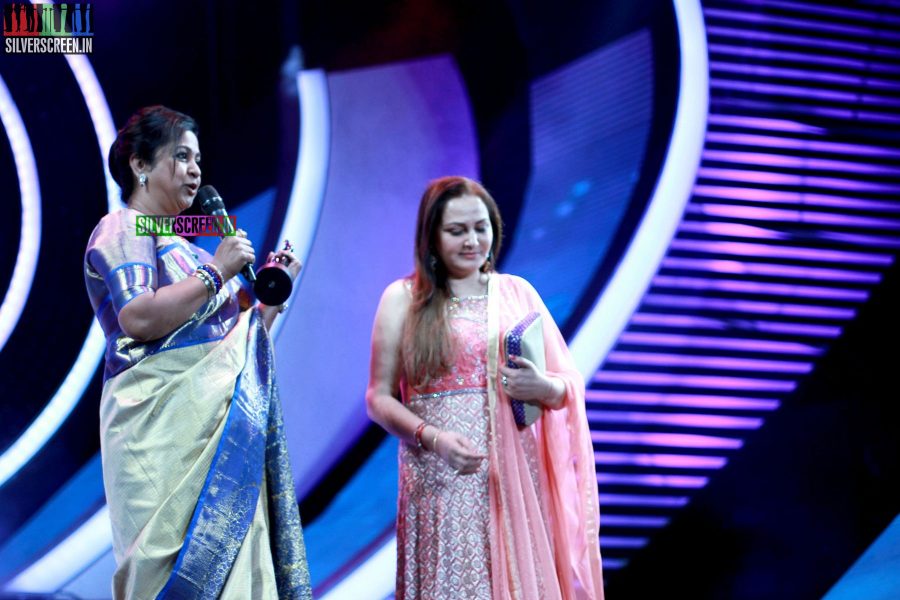 Radhika Sarathkumar and Jaya Prada at the 62nd Filmfare Awards South Photos