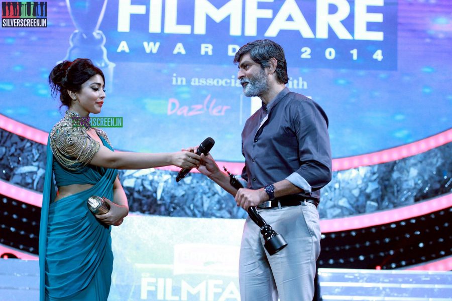 Jagapati Babu and Shriya Saran at the 62nd Filmfare Awards South Photos