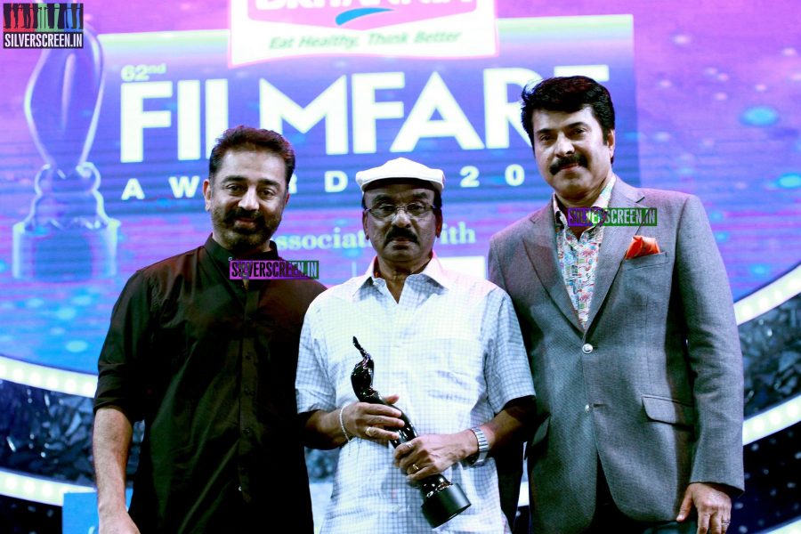 Kamal Haasan and Mammootty at the 62nd Filmfare Awards South Photos