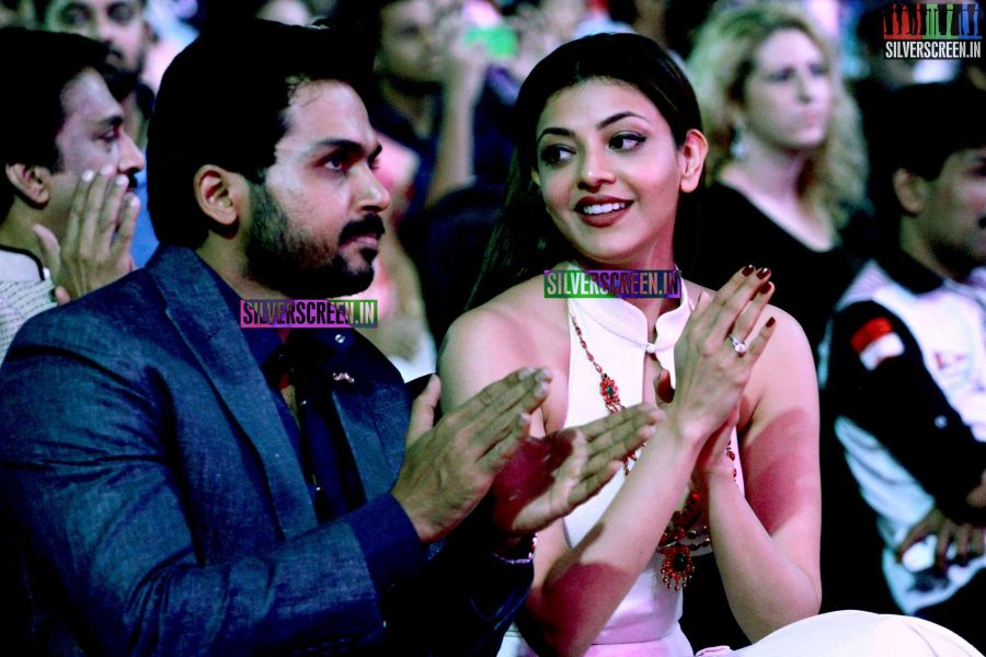 Karthi Sivakumar and Kajal Aggarwal at the 62nd Filmfare Awards South Photos