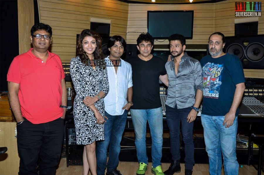 Kajal Aggarwal at Recording with Amit Trivedi for Do Lafzon Ki Kahani