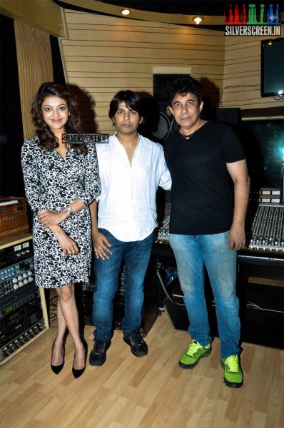 Kajal Aggarwal at Recording with Amit Trivedi for Do Lafzon Ki Kahani