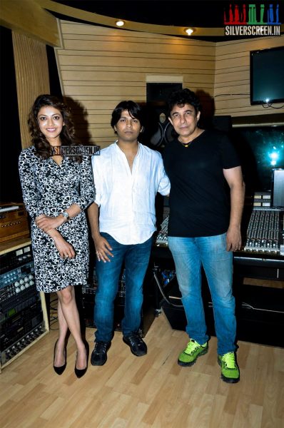 Kajal Aggarwal at Recording with Amit Trivedi for Do Lafzon Ki Kahani