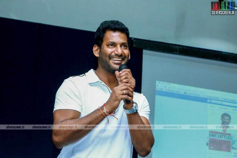 Vishal Launches Facebook page on Save Cattle Stop Killing Cows