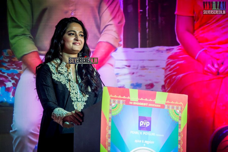 Anushka Shetty at Inji Iduppazhagi Audio Launch