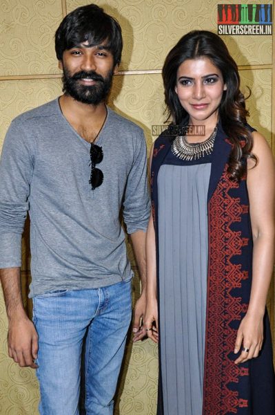 Dhanush and Samantha at the Nava Manmadhudu Press Meet