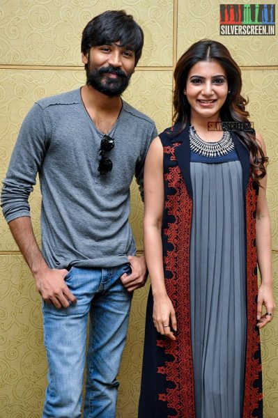 Dhanush and Samantha at the Nava Manmadhudu Press Meet