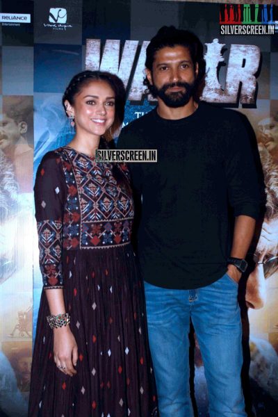 Farhan Akhtar and Aditi Rao Hydari at the Launch of Tere Bin song from Wazir