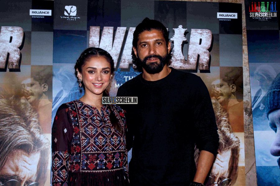 Farhan Akhtar and Aditi Rao Hydari at the Launch of Tere Bin song from Wazir