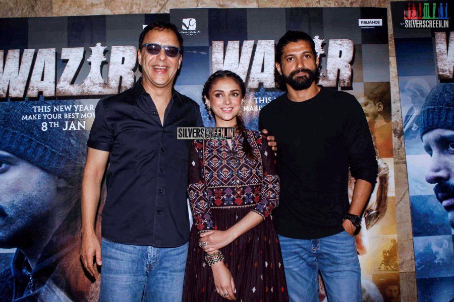 Farhan Akhtar and Aditi Rao Hydari at the Launch of Tere Bin song from Wazir