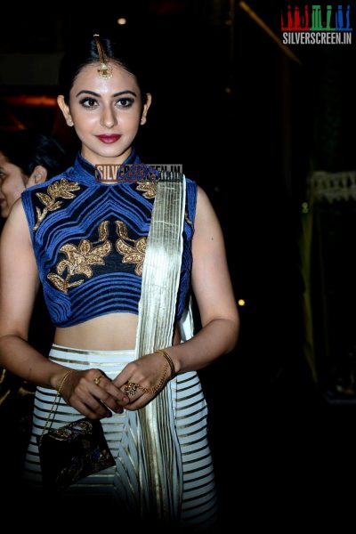 Rakul Preet Singh Attends The Half Saree Function of Producer PVP's Daughter