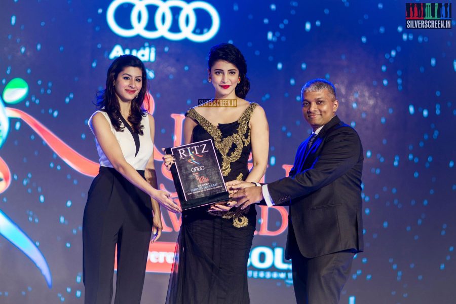 Shruti Haasan, Vijay Sethupathi & Jayam Ravi at Audi Ritz Style Awards 2016
