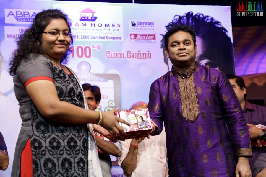 AR Rahman at 100th Day Show of Paritchaikku Neramaachu Play