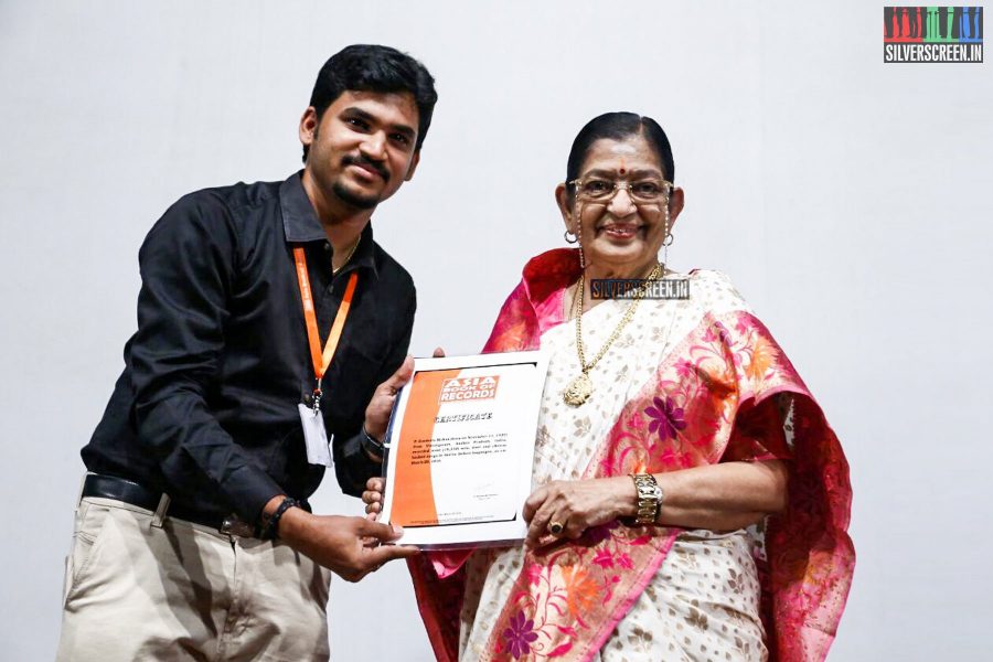 Singer P Susheela Enters Guinness World Records Press Meet Photos