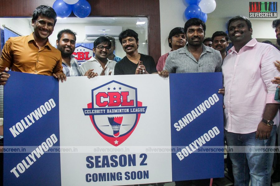 Iraivi Team at the Launch of Celebrity Badminton League's Corporate Office