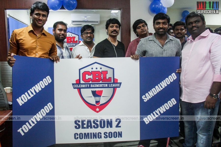 Iraivi Team at the Launch of Celebrity Badminton League's Corporate Office