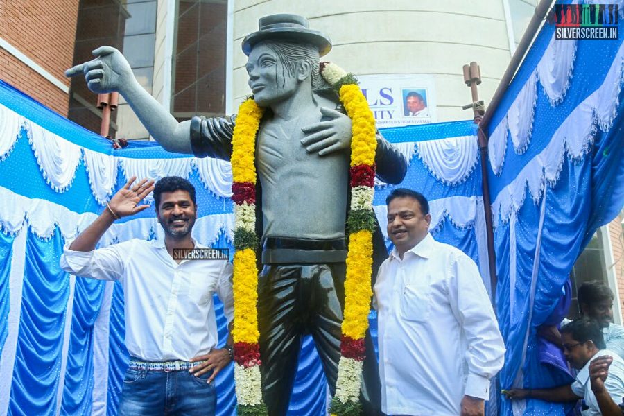 Prabhu Deva Unveils Michael Jackson Statue at VELS University