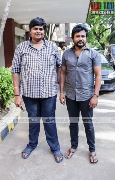 Karthik Subbaraj and Bobby Simha at Iraivi Auto Promotions