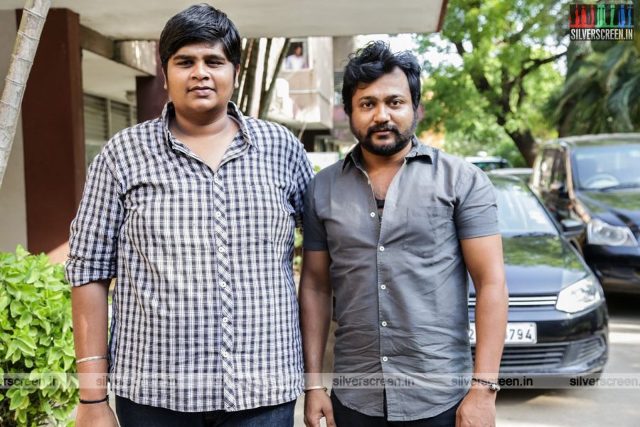 Karthik Subbaraj and Bobby Simha at Iraivi Auto Promotions