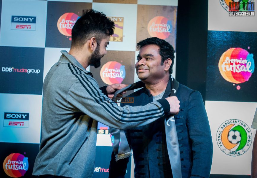 AR Rahman and Virat Kohli at Premier Futsal​ Press Meet