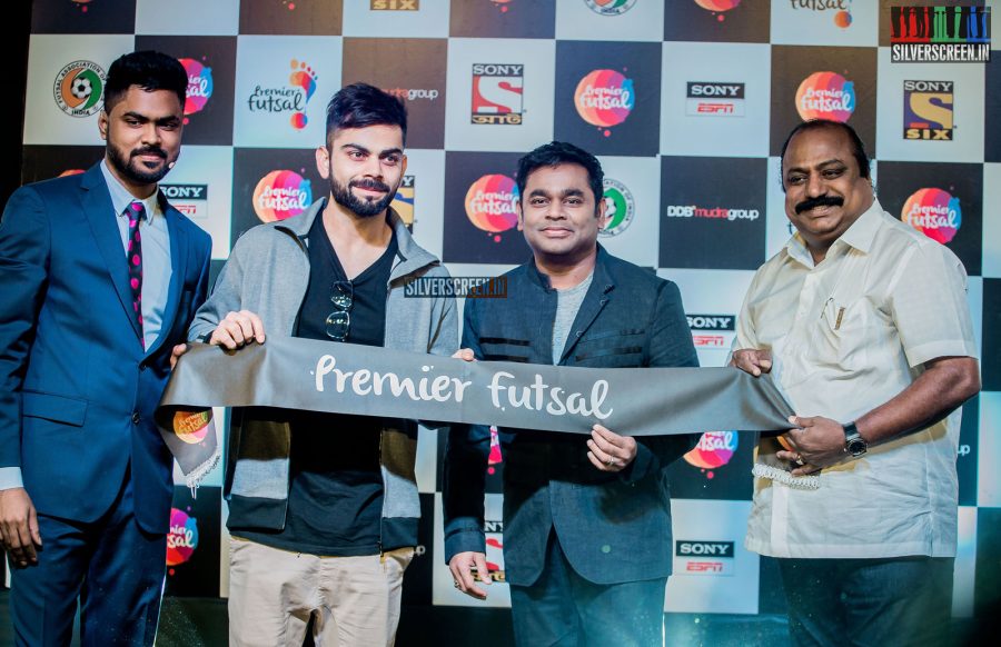 AR Rahman and Virat Kohli at Premier Futsal​ Press Meet