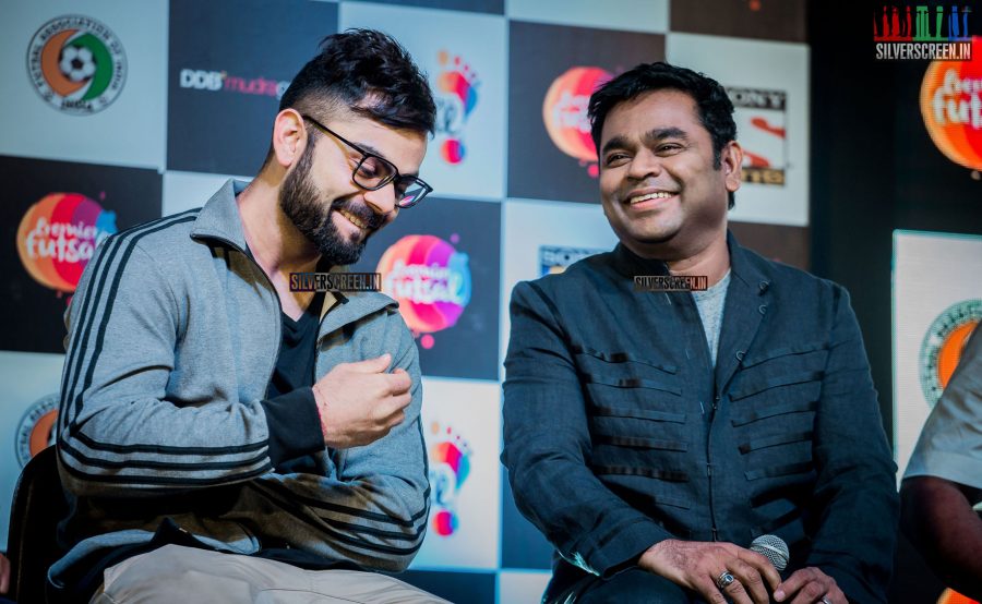 AR Rahman and Virat Kohli at Premier Futsal​ Press Meet