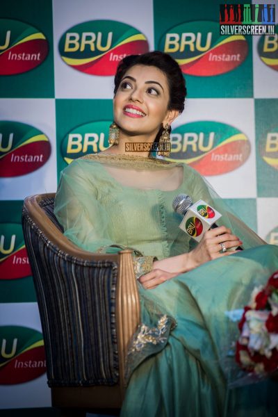 Karthi Sivakumar & Kajal Aggarwal at a Promotional Event for Bru