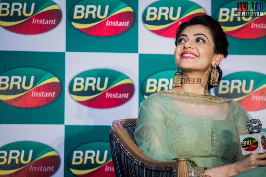 Karthi Sivakumar & Kajal Aggarwal at a Promotional Event for Bru