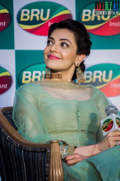 Karthi Sivakumar & Kajal Aggarwal at a Promotional Event for Bru