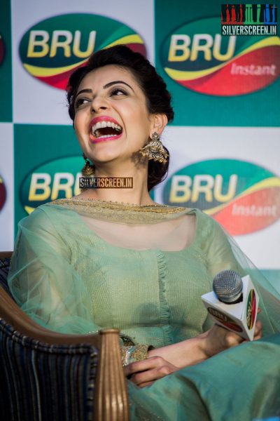 Karthi Sivakumar & Kajal Aggarwal at a Promotional Event for Bru