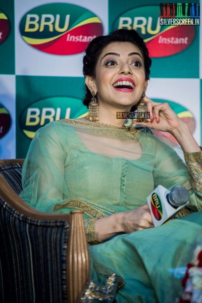 Karthi Sivakumar & Kajal Aggarwal at a Promotional Event for Bru