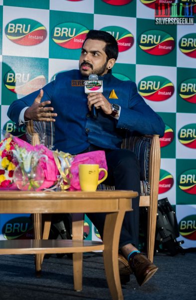 Karthi Sivakumar & Kajal Aggarwal at a Promotional Event for Bru