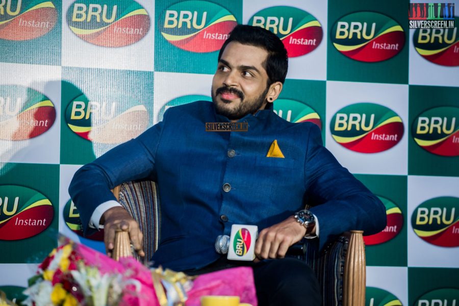 Karthi Sivakumar & Kajal Aggarwal at a Promotional Event for Bru