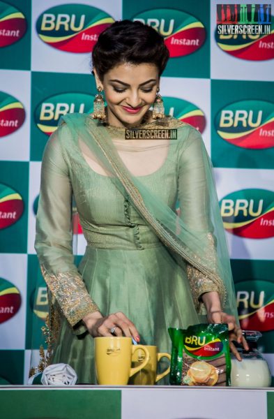 Karthi Sivakumar & Kajal Aggarwal at a Promotional Event for Bru