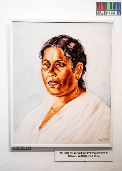 A live painting of Sivakumar's mother done in 1958.