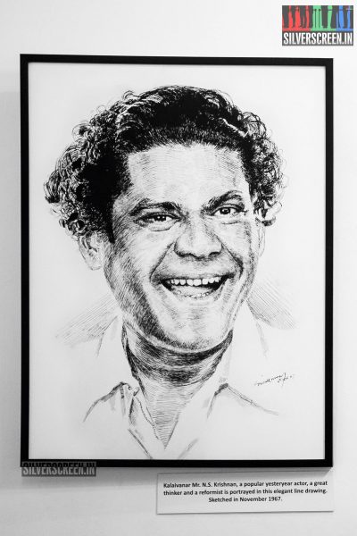 Veteran actor NS Krishnan's iconic laugh captured very realistically in this sketch.