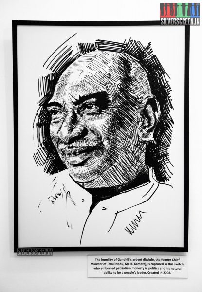 Sivakumar made this line drawing of Kamarajar in 2008;