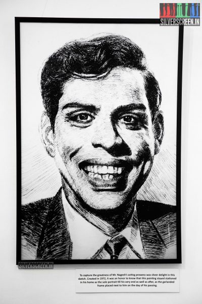 This sketch of Nagesh is the sole portrait of his at his home and was also placed next to him at his funeral.