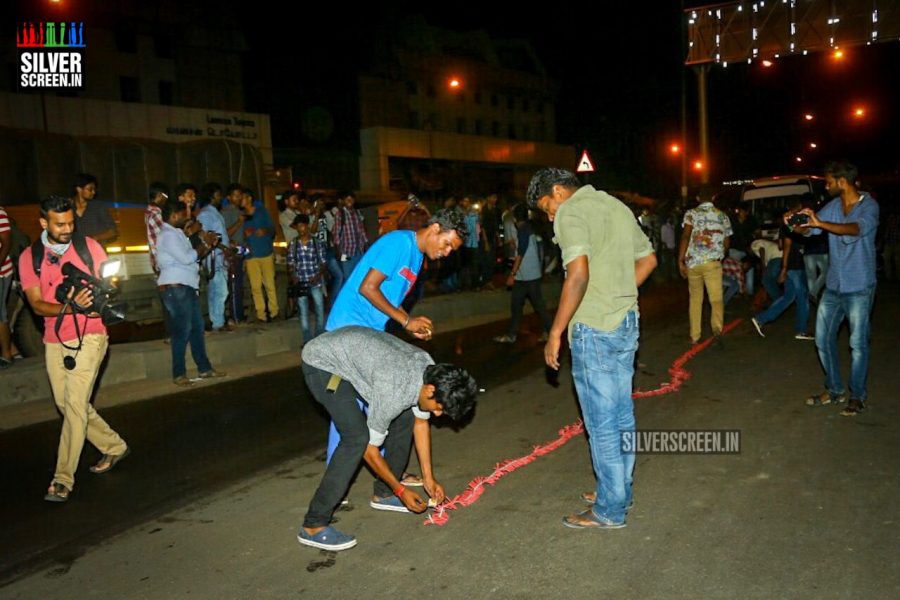 A celebration with firecrackers is a must. Here we see fans light a '10,000 waala'