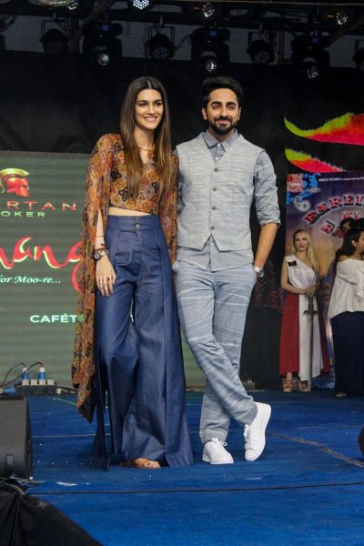 Mumbai: Actors Ayushmann Khurrana and kriti Sanon during the promotion of their upcoming film "Bareilly Ki Barfi" in Mumbai on Aug 13, 2017. (Photo: IANS)