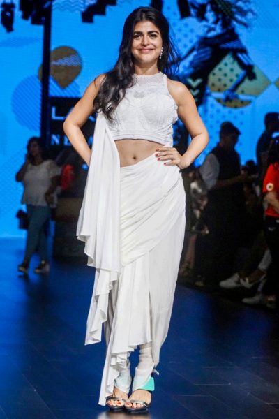 Mumbai: Actress Shenaz Treasury during the Lakme Fashion Week Wi