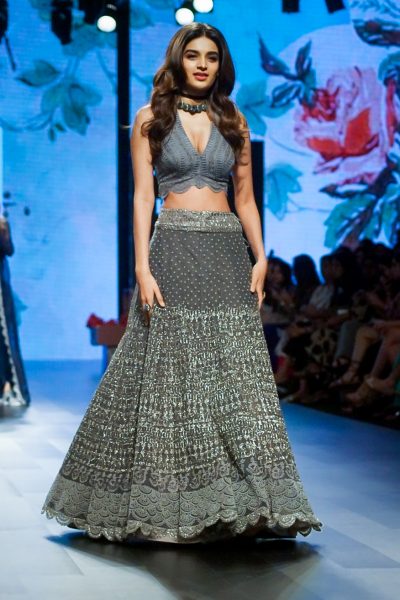 Mumbai: Actress Nidhhi Agerwal display the creation of fashion d