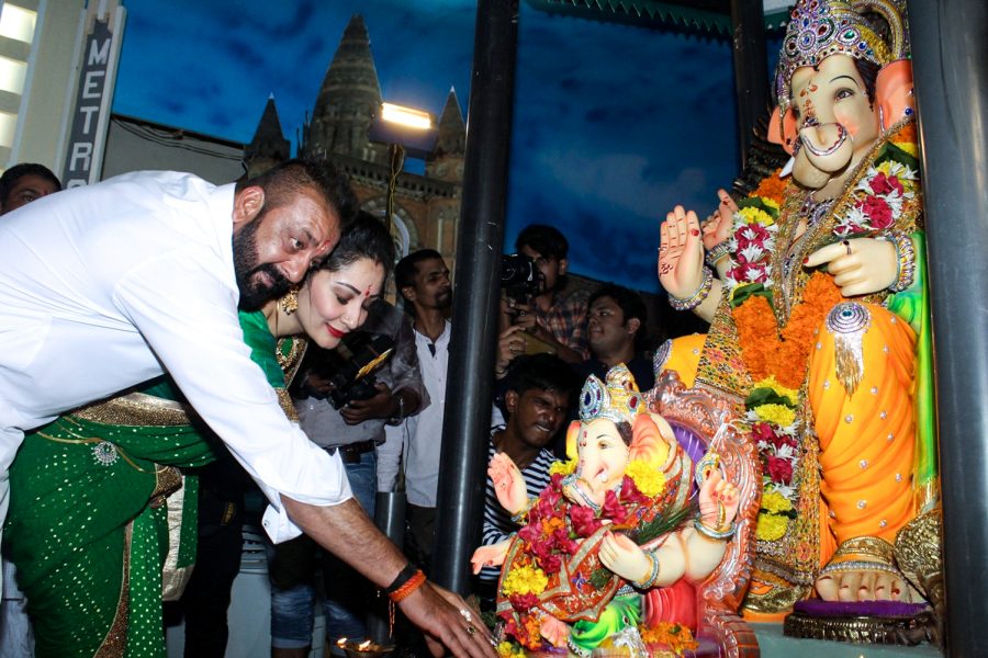 Caption: Mumbai: Actor Sanjay Dutt along with his wife Manyata D