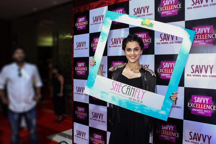 Mumbai: Actress Taapsee Pannu during the "Savvy Excellence Award