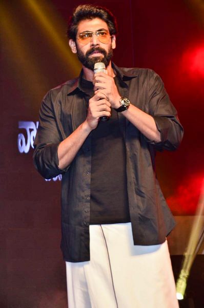 Hyderabad: Actor Rana Daggubati during the audio launch of film "Yuddham Sharanam" in Hyderabad. (Photo: IANS)